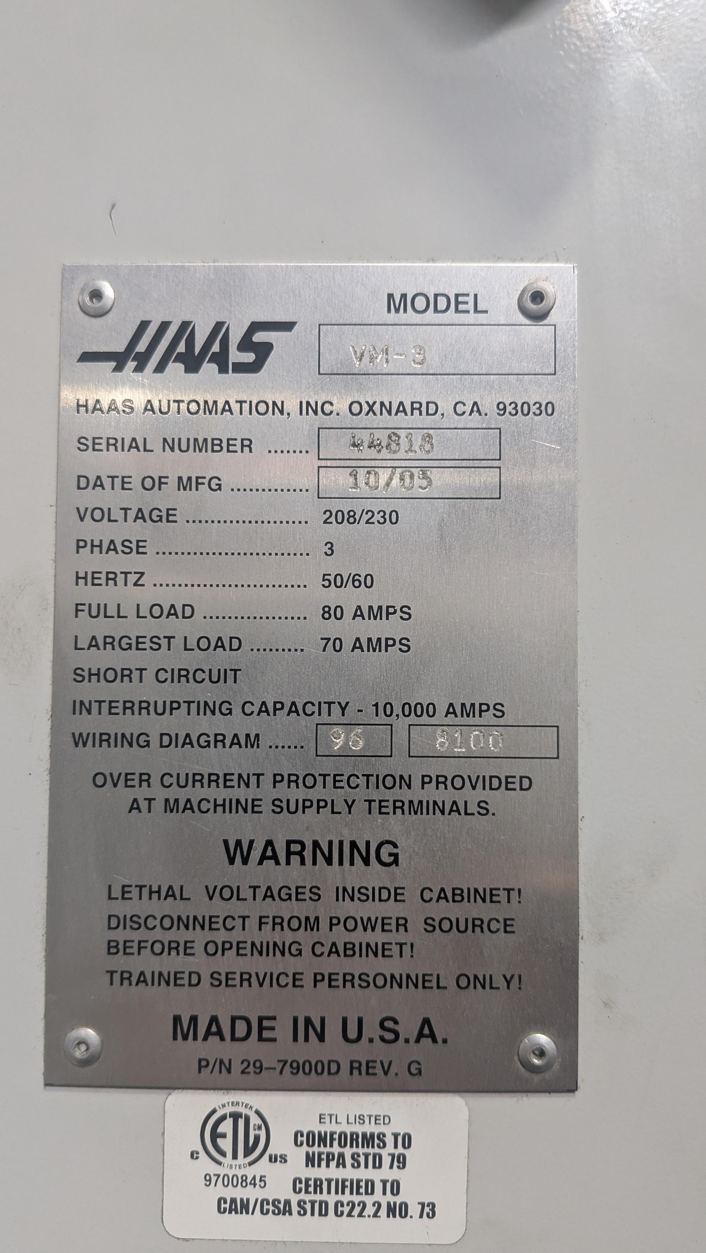 HAAS VM3 #13019